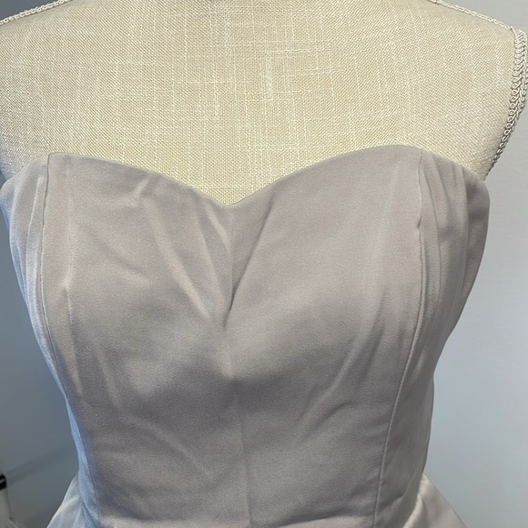 H&M Strapless Lined Dress with Peplum detail. Size 10, Color Grey - Picture 4 of 16